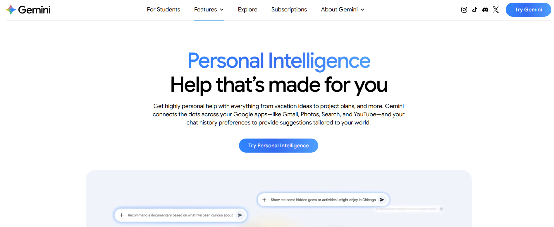 Gemini Personal Intelligence