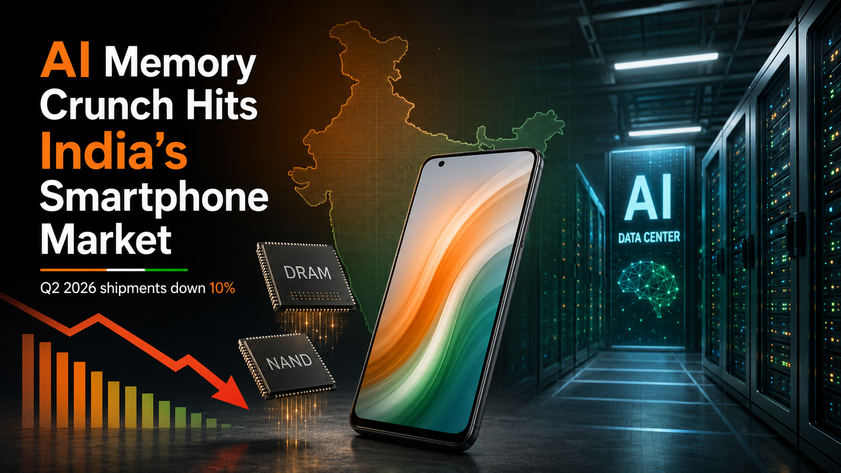 India Smartphone Shipments Fall 10% as AI Memory Costs Climb