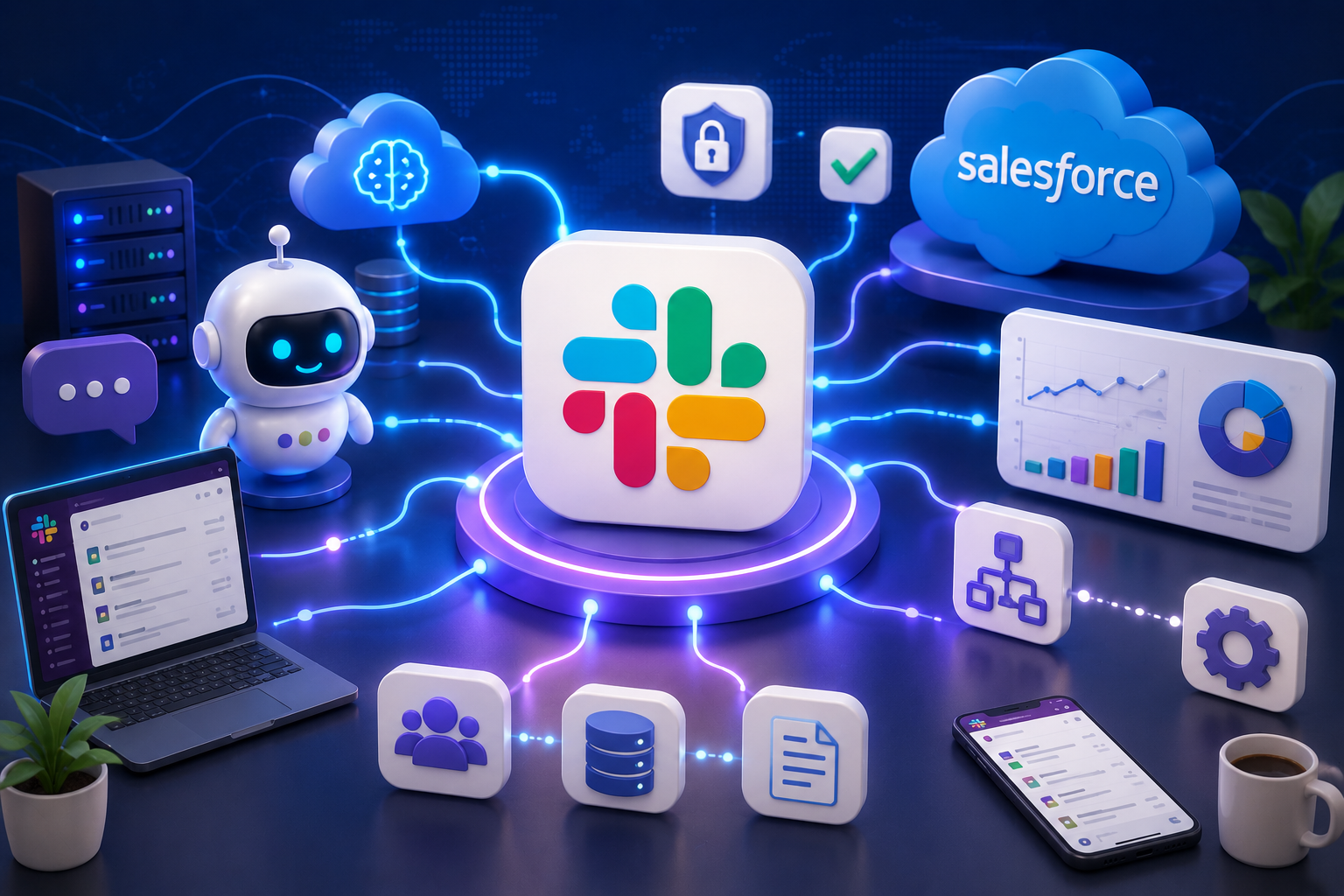 
Slackbot MCP Salesforce integration connecting Slack with CRM data, APIs, enterprise systems and business workflows