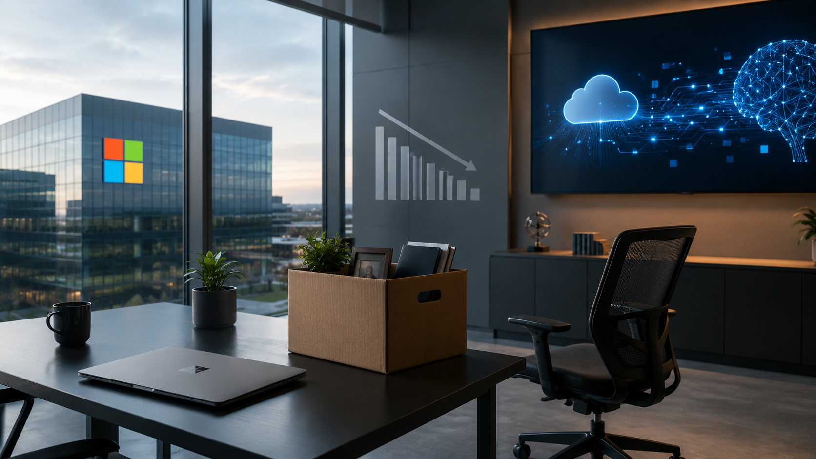 Microsoft team discussing workforce restructuring, reskilling, and changing roles during its AI transformation