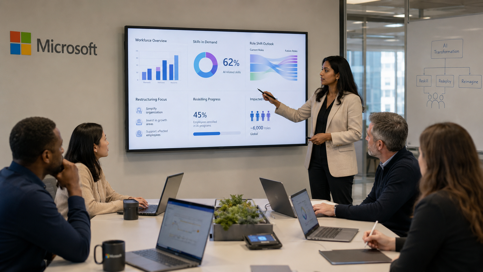 Microsoft office showing workforce cuts alongside growing investment in AI and cloud infrastructure