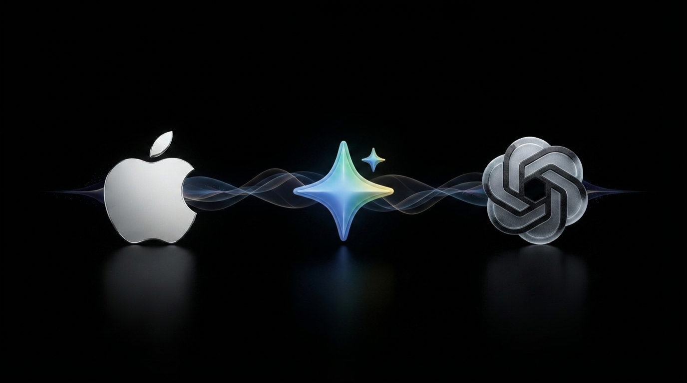 Siri AI vs Google Gemini vs ChatGPT Voice comparison with official logos