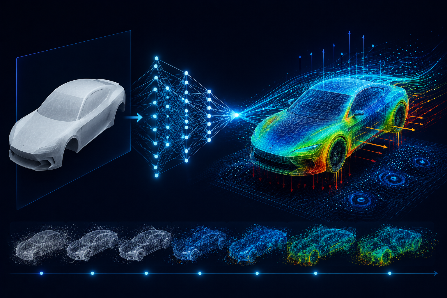 GeoPT AI physics simulation model analyzing vehicle, aircraft and ship geometries