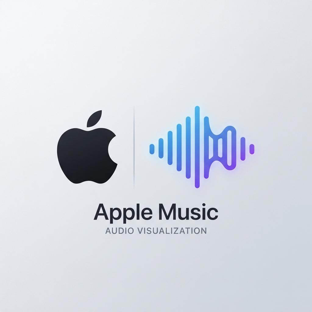Apple company logo next to an audio waveform icon representing its Q.ai acquisition