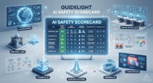 Guidelight AI safety scorecard showing safety grades for major AI labs